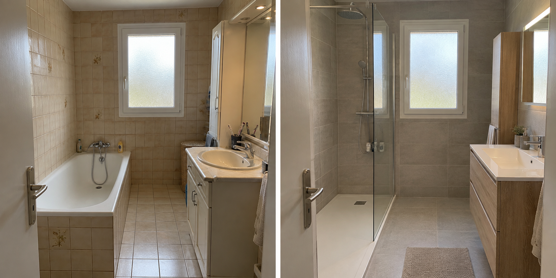 Exemple de transformation d’une salle de bains