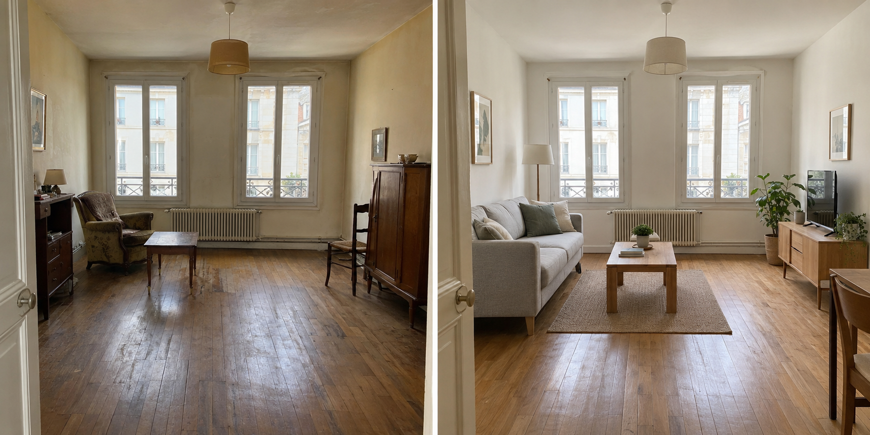 Exemple de rénovation d’un séjour